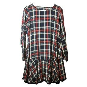 Uncle Frank Red and Blue Plaid Long Sleeve Holiday Mini Dress Size XS 📦